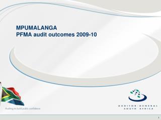 MPUMALANGA PFMA audit outcomes 2009-10