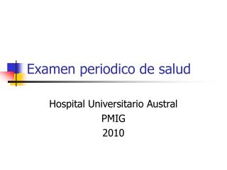 Examen periodico de salud