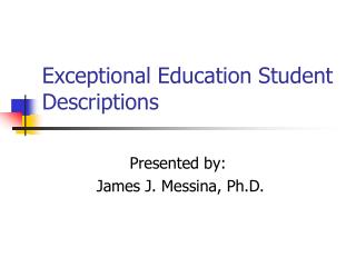 Exceptional Education Student Descriptions