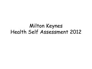 Milton Keynes Health Self Assessment 2012