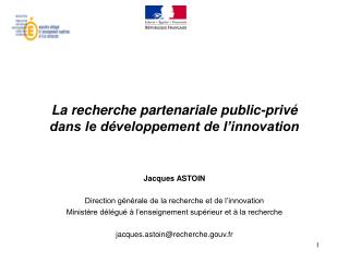 La recherche partenariale public-privé dans le développement de l’innovation