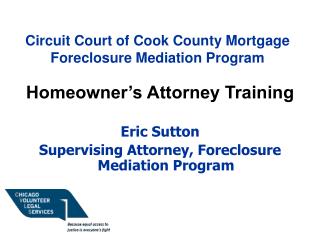 Circuit Court of Cook County Mortgage Foreclosure Mediation Program