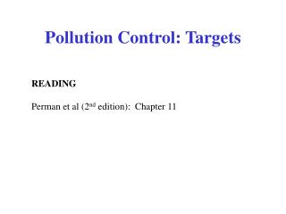 Pollution Control: Targets