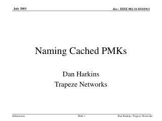 Naming Cached PMKs