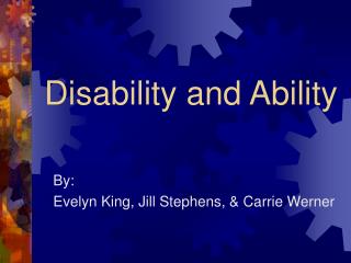 Disability and Ability
