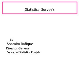 Statistical Survey’s