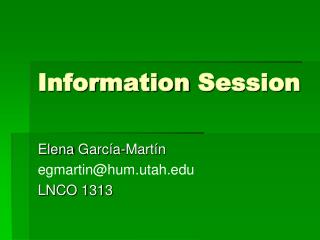 Information Session