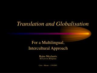 Translation and Globalisation