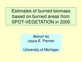 Estimates of burned biomass based on burned areas from SPOT-VEGETATION in 2000