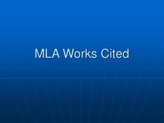 MLA Works Cited