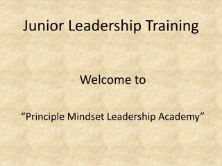 Junior Leadership Training