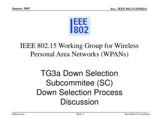 IEEE 802.15 Working Group for Wireless Personal Area Networks (WPANs )