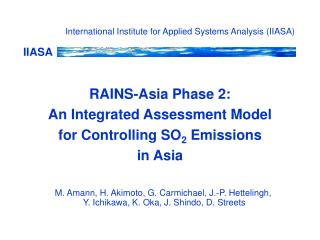 International Institute for Applied Systems Analysis (IIASA)