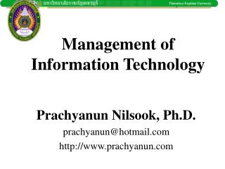 Management of Information Technology