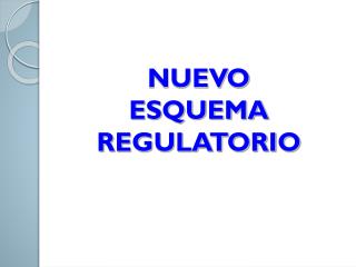 NUEVO ESQUEMA REGULATORIO