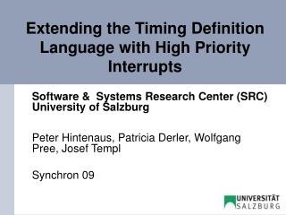 Extending the Timing Definition Language with High Priority Interrupts
