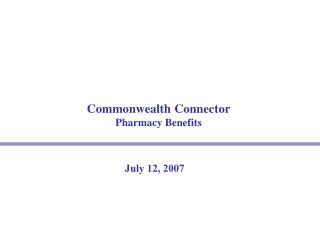 Commonwealth Connector Pharmacy Benefits