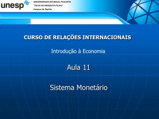 CURSO DE RELAÇÕES INTERNACIONAIS