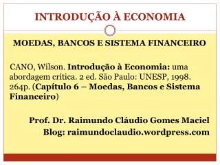 INTRODUÇÃO À ECONOMIA