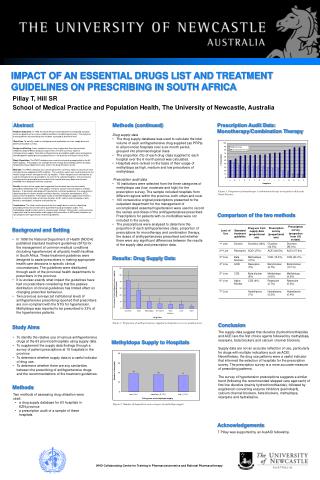 IMPACT OF AN ESSENTIAL DRUGS LIST AND TREATMENT GUIDELINES ON PRESCRIBING IN SOUTH AFRICA