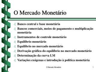 O Mercado Monetário