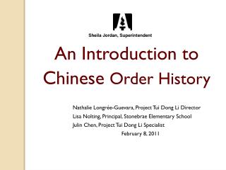 An Introduction to Chinese Order History