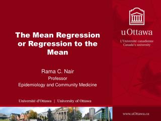 The Mean Regression or Regression to the Mean