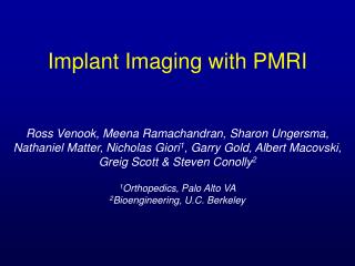 Implant Imaging with PMRI