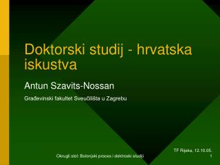 Doktorski studij - hrvatska iskustva