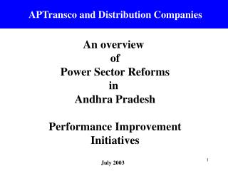 APTransco and Distribution Companies