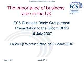 The importance of business radio in the UK