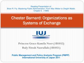 Chester Barnard: Organizations as Systems of Exchange