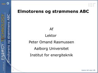 Elmotorens og strømmens ABC