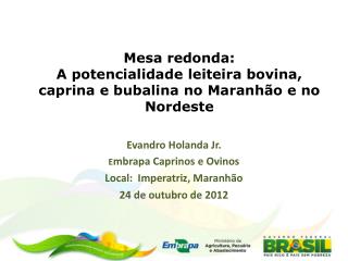 Mesa redonda: A potencialidade leiteira bovina, caprina e bubalina no Maranhão e no Nordeste