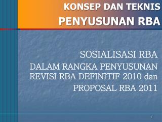 KONSEP DAN TEKNIS PENYUSUNAN RBA