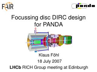 Focussing disc DIRC design for PANDA