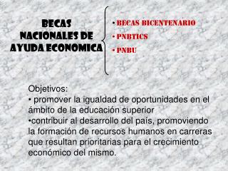 BECAS NACIONALES de AYUDA ECONOMICA