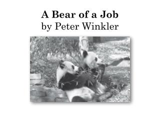 A Bear of a Job by Peter Winkler