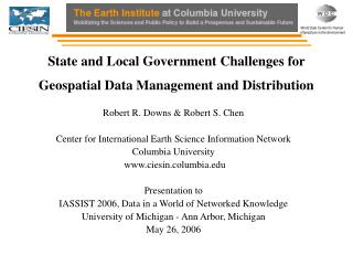 State and Local Government Challenges for Geospatial Data Management and Distribution