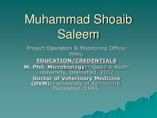 Muhammad Shoaib Saleem