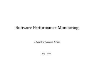 Software Performance Monitoring