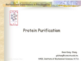 Methods and Experiments in Biochemistry