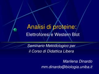 Analisi di proteine: