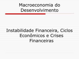 Macroeconomia do Desenvolvimento