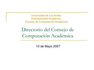 Directorio del Consejo de Computación Académica