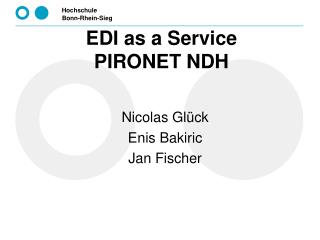 EDI as a Service PIRONET NDH
