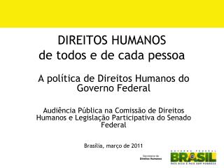 DIREITOS HUMANOS de todos e de cada pessoa