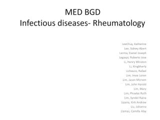 MED BGD Infectious diseases- Rheumatology