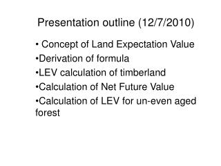 Presentation outline (12/7/2010)