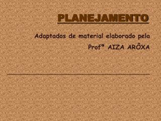 PLANEJAMENTO